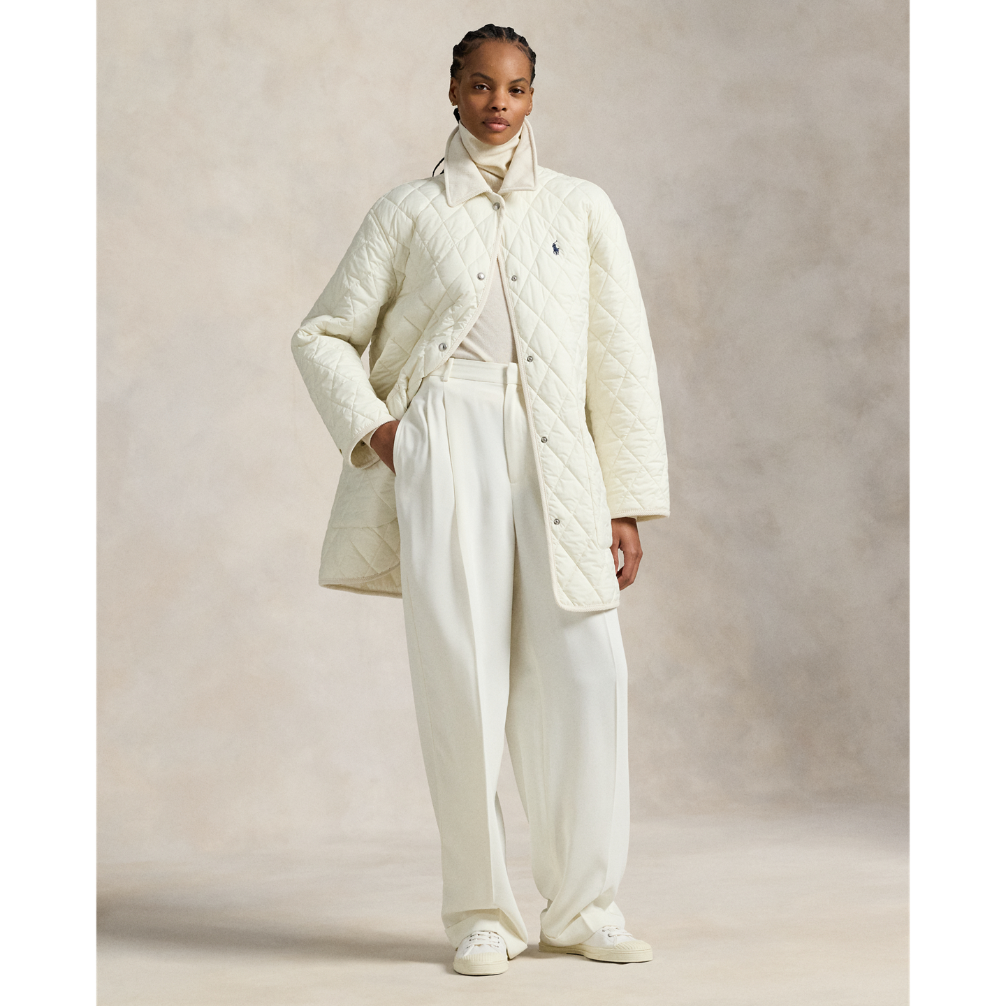 Женская куртка Ralph Lauren Quilted Barn, цвет: Кремовый — фото 5