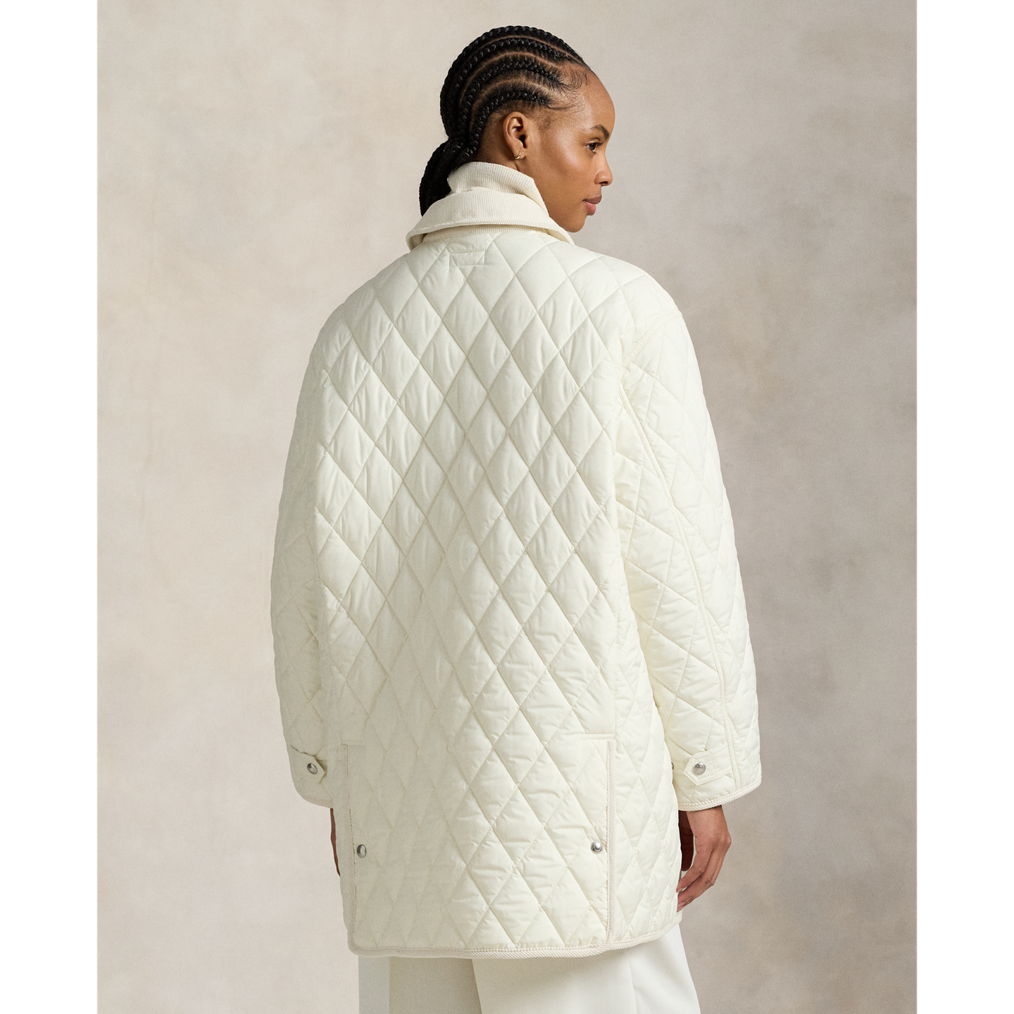 Женская куртка Ralph Lauren Quilted Barn, цвет: Кремовый — фото 2