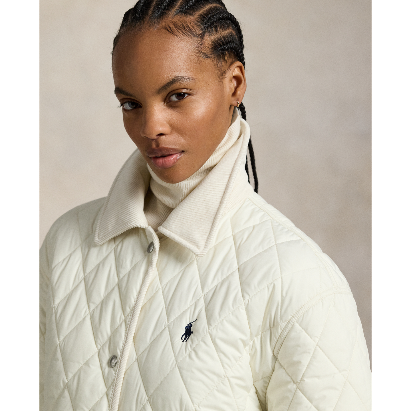 Женская куртка Ralph Lauren Quilted Barn, цвет: Кремовый — фото 3