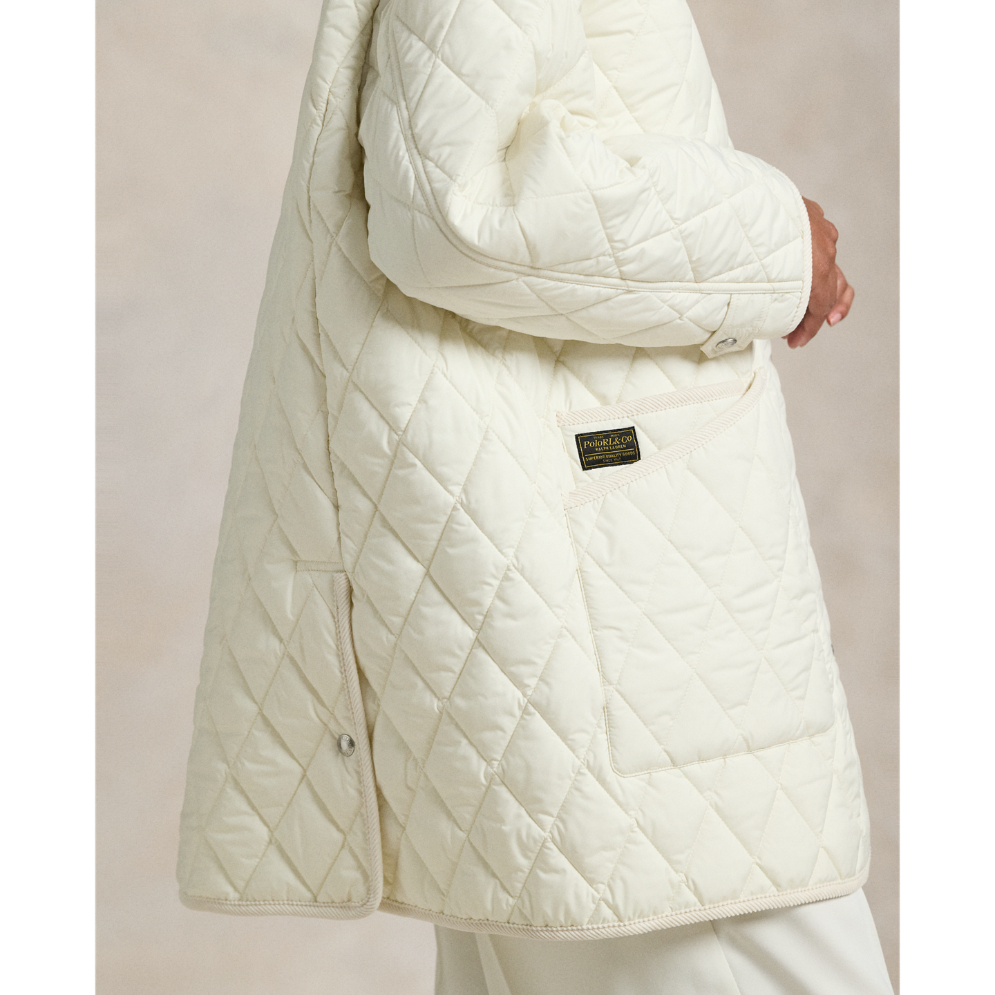 Женская куртка Ralph Lauren Quilted Barn, цвет: Кремовый — фото 4