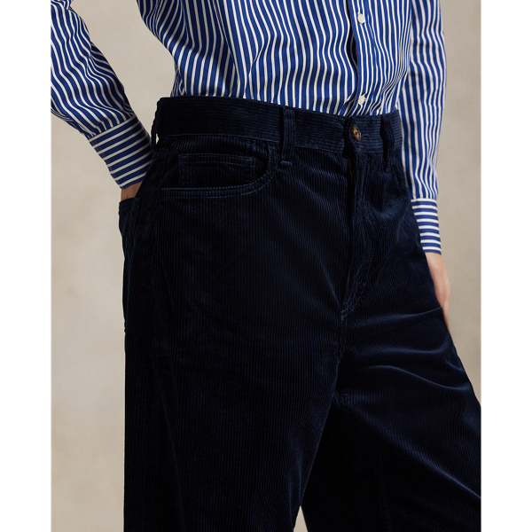 Corduroy Wide-Leg Cropped Pant