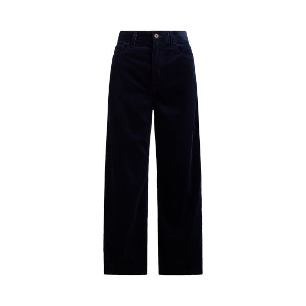 Corduroy Wide-Leg Cropped Pant
