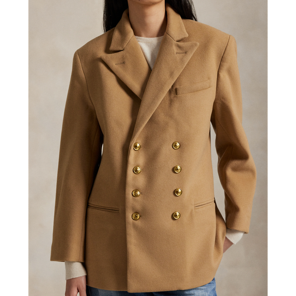 美品✨ポロラルフローレン　ダブルブレステッドウールブレザー コート ダブルブレステッド クレスト ブレザー