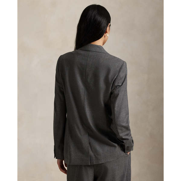 Wool-Blend Flannel Blazer