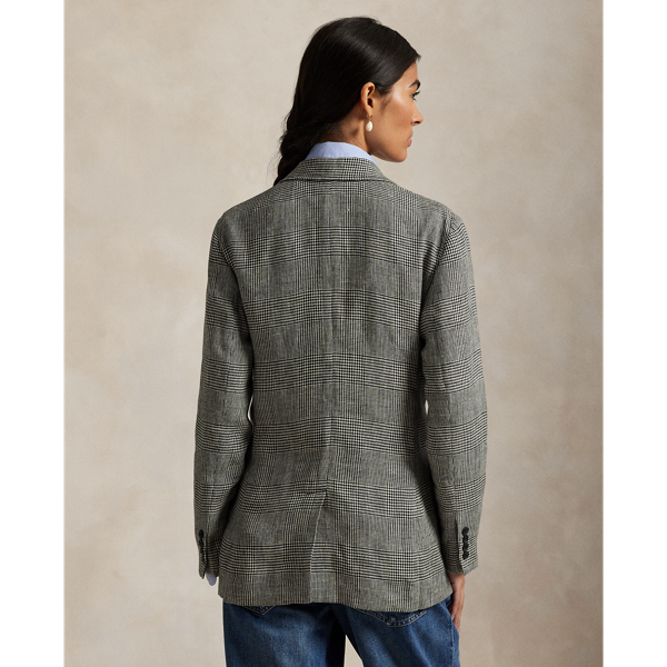 Glen Check Linen Tweed Blazer