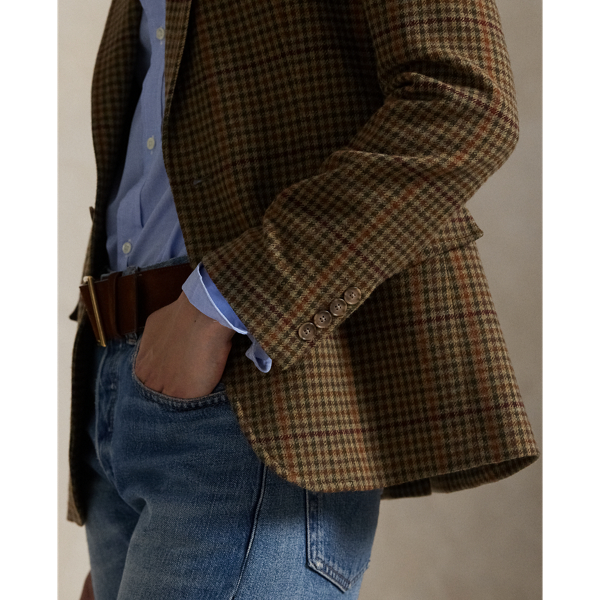 スエードトリム チェック ウール ブレザー | ラルフ ローレン