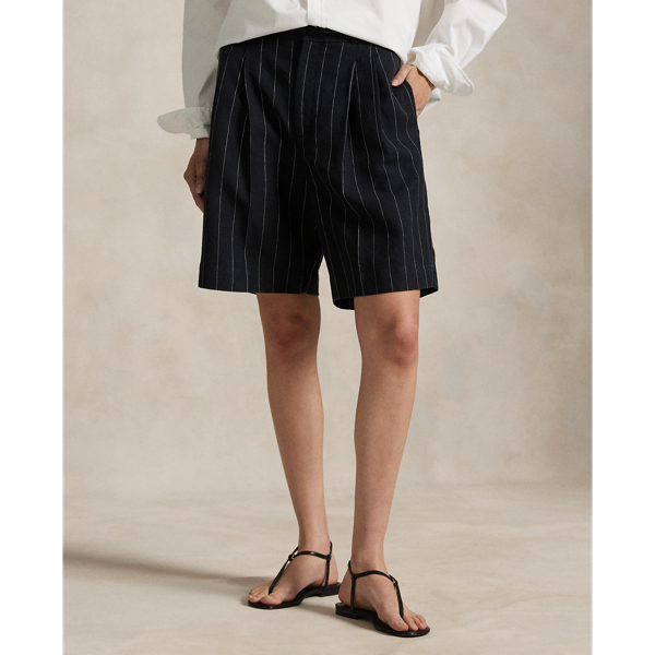 Ralph Lauren★Long Pinstripe Hemp Short Long Pinstripe Hemp Short