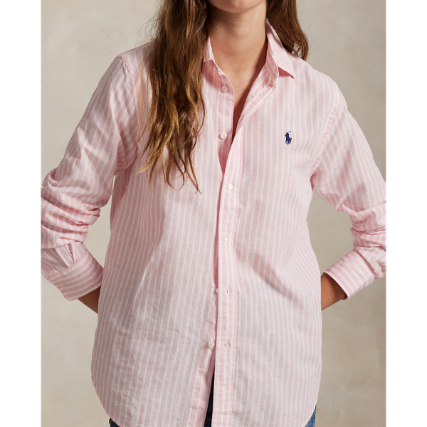 Ralph Lauren - ラルフローレン リネン　ストライプ　シャツ　ピンク ラルフ ローレン] シャツ ストライプ リネンシャツ ピンク (POLO