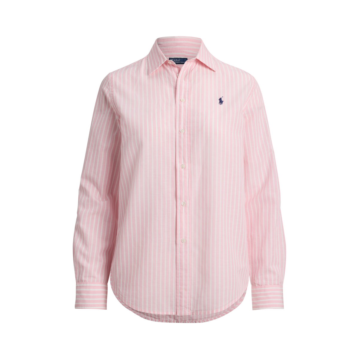 美品❣️ラルフローレン　リネンシャツ　麻　ピンク　ホワイト　ストライプ　L XL クラシック フィット ストライプド コットンリネン シャツ