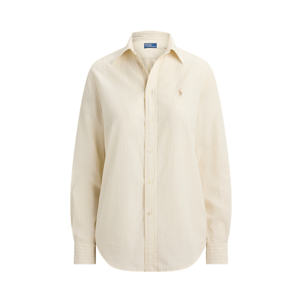 Classic Fit Striped Cotton-Linen Shirt 