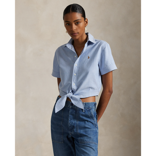 【フォロー割適用】POLO by RALPH LAUREN クロップド　タクティ コットン オックスフォード タイフロント クロップド シャツ