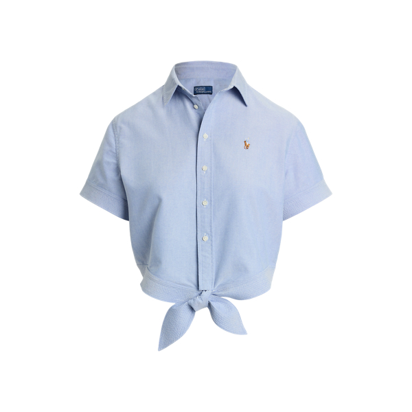 polo Ralph Laurenコットンタイ コットン オックスフォード タイフロント クロップド シャツ