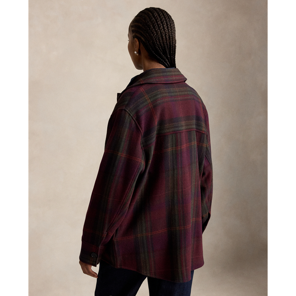 Karierte Twill-Hemdjacke mit Wolle Polo Ralph Lauren in Braun multi 5