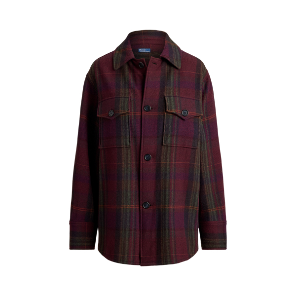 Plaid Wool-Blend Twill Shirt Jacket Polo Ralph Lauren 1