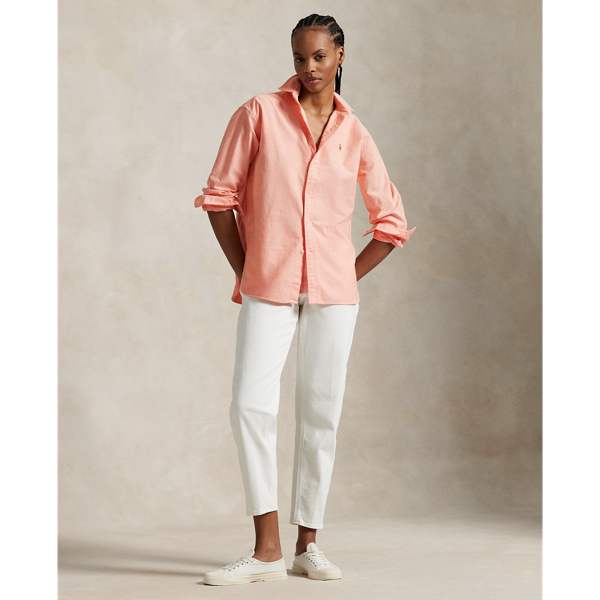 売れ筋商品|||ラルフローレン シャツ レディース トップス RELAXED FIT COTTON OXFORD SHIRT - Button-down blouse - peach tree Relaxed Fit Cotton Oxford Shirt