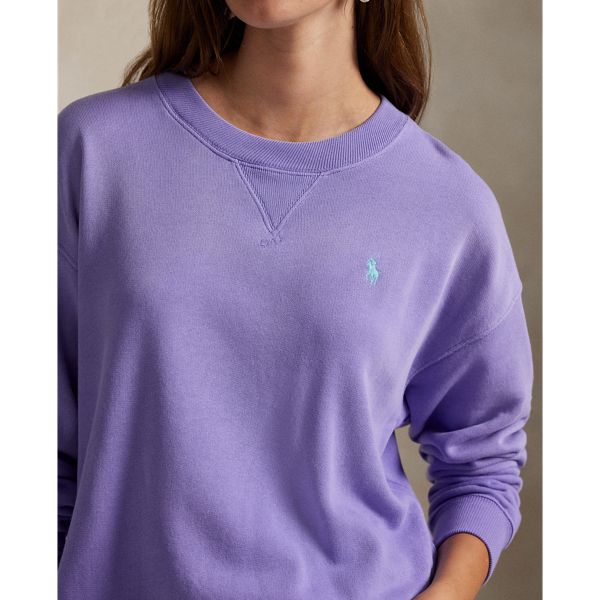 Leichter Rundhalspullover aus Fleece