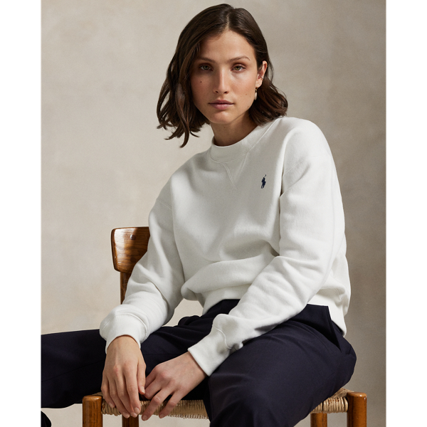 Rundhals-Sweatshirt aus Fleece Polo Ralph Lauren in Wei&szlig; 1