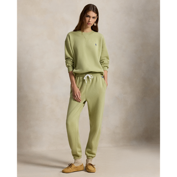 Fleece sweatshirt met ronde hals