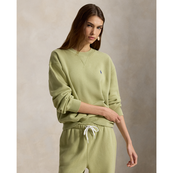 Fleece sweatshirt met ronde hals