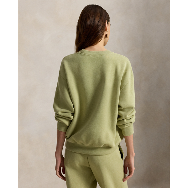 Fleece sweatshirt met ronde hals