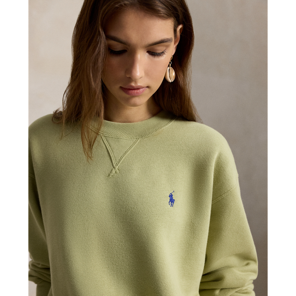 Fleece sweatshirt met ronde hals