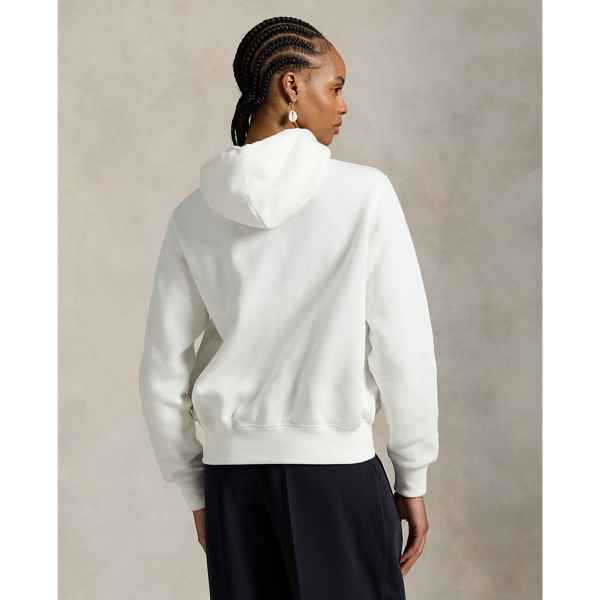 売れ筋商品|||ラルフローレン カットソー トップス レディース Women's Logo Lightweight Fleece Full-Zip Hoodie Sweatshirt Antique White Fleece Full-Zip Hoodie