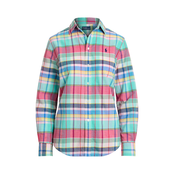✳︎RALPH LAURENラルフローレン　マルチカラーチェック柄コットンシャツ リラックス フィット チェック コットン シャツ | ラルフ