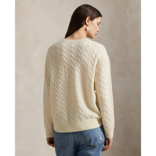 Cable Wool-Cashmere Crewneck Sweater