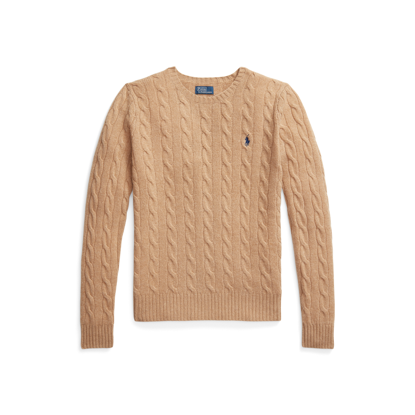 Женский свитер Ralph Lauren Cable-Knit Wool-Cashmere, цвет: Верблюжий меланжевый — фото 5