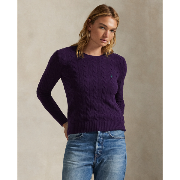 Woll-Kaschmir-Pullover mit Zopfmuster