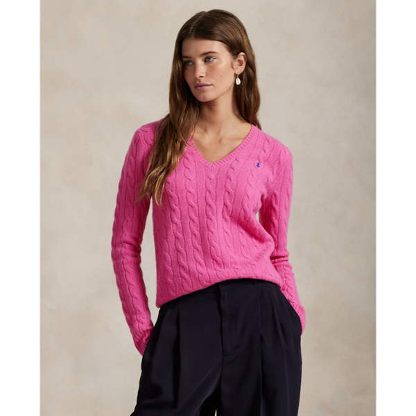 Woll-Kaschmir-Pullover mit Zopfmuster