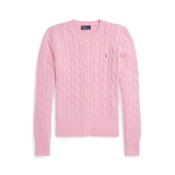 Cable-Knit Cotton Crewneck Cardigan for Women | Ralph Lauren® CL