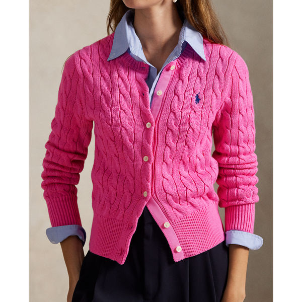 Polo Ralph Lauren ケーブルニットカーディガン ピンク 150 POLO RALPH LAUREN CHILDRENSWEAR（ポロ ラルフ ローレン
