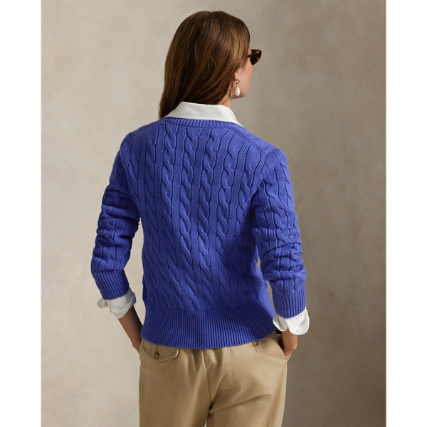 売れ筋商品|||ラルフローレン ニット&セーター アウター レディース Women's Cable-Knit Cotton Crewneck Cardigan Sweater Hunter Navy Cable-Knit Cotton Crewneck Cardigan | Ralph Lauren