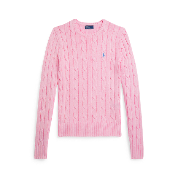 ⭐️大人気定番⭐️ラルフローレンケーブルニットコットンセーター　ピンク　L ポロ ラルフ ローレン POLO RALPH LAUREN ケーブルニット