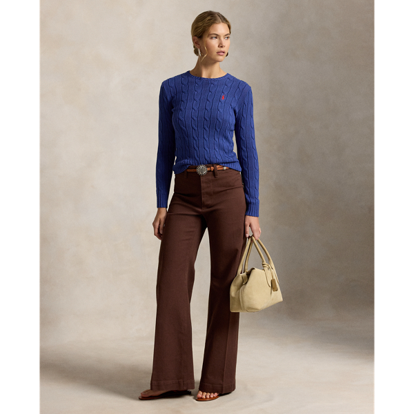 Charter Blue Cable-Knit Cotton Crewneck Jumper Polo Ralph Lauren 4