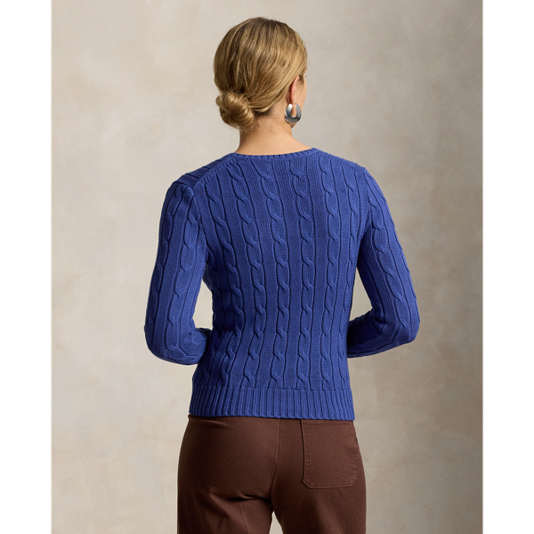 Charter Blue Cable-Knit Cotton Crewneck Jumper Polo Ralph Lauren 5