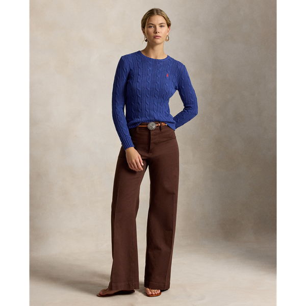 Charter Blue Cable-Knit Cotton Crewneck Jumper Polo Ralph Lauren 7