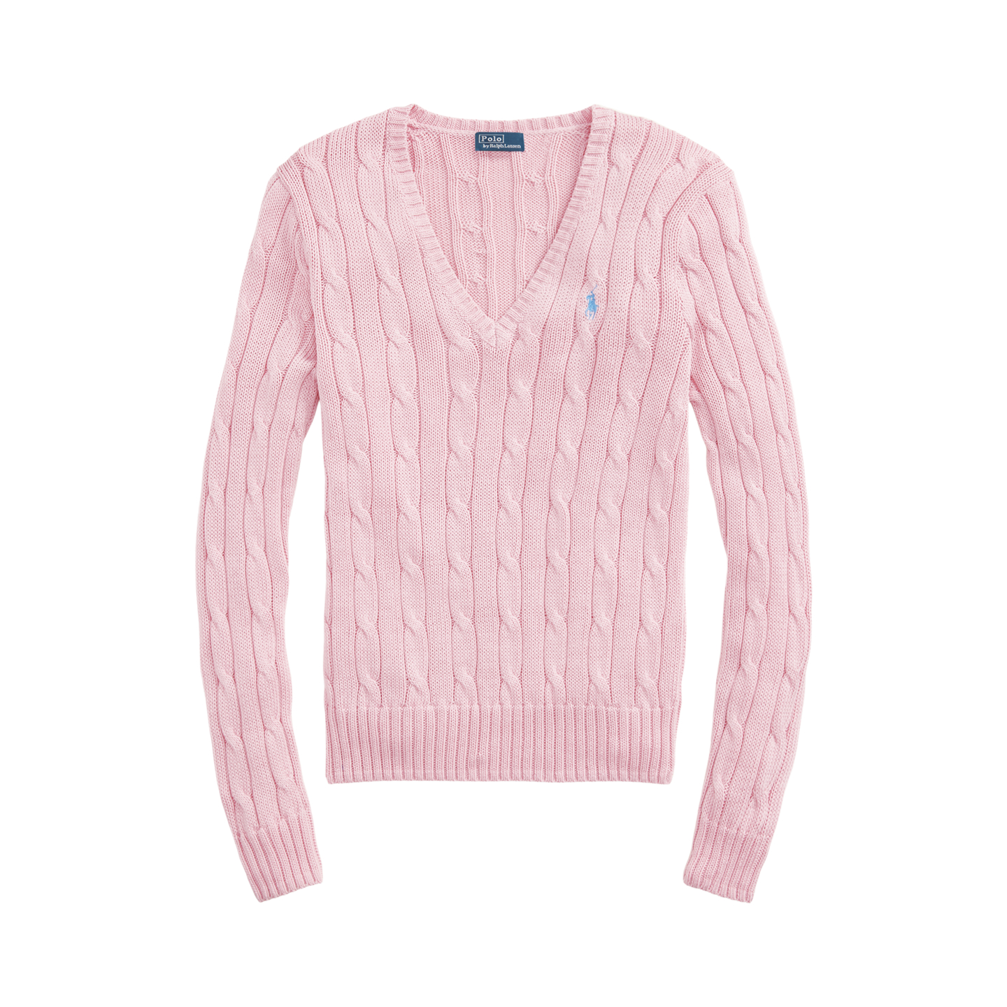 Свитер Ralph Lauren Cable-Knit Cotton V-Neck, цвет: Розовый — фото 5
