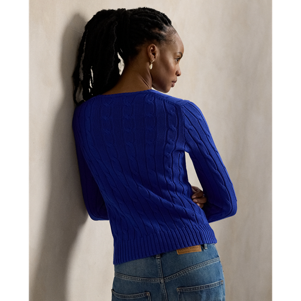 Zopfmusterpullover mit V-Ausschnitt Polo Ralph Lauren in Rugby-Royal 5