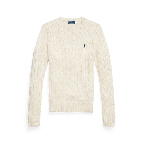 Pull col en V torsadé en coton