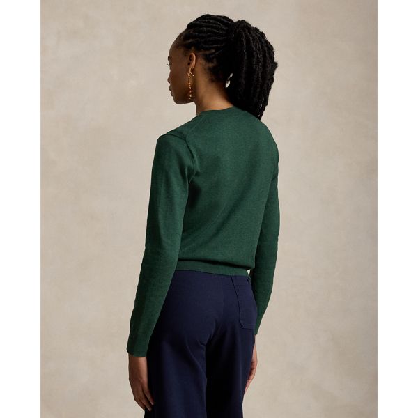 Cotton Crew Neck Cardigan