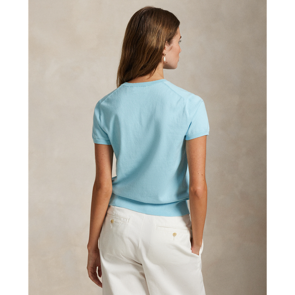 Polo Ralph Lauren半袖のニット クルーネック Sカ—キ色 hik Polo Ralph Lauren半袖のニット クルーネック Sカ—キ色z fe