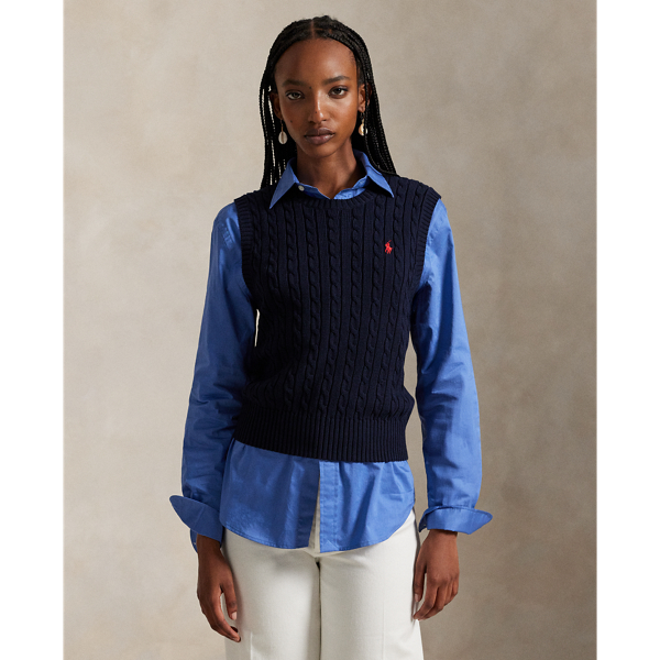 ケーブルニット コットン セーター ベスト | ラルフ ローレン公式