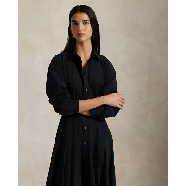 POLO RALPH LAUREN* ポロラルフ PANELED COTTON SHIRTDRESS Cotton Broadcloth Paneled Shirtdress