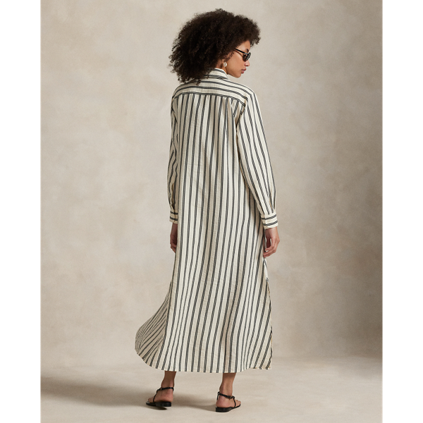 ラルフローレン★Striped Silk-Blend Shirtdress Striped Silk-Blend Shirtdress