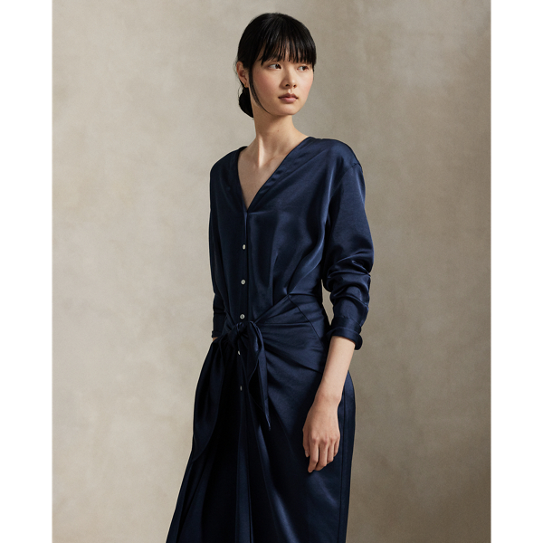 Polo Ralph Lauren サテン ドレス Polo Ralph Lauren サテン シャツドレス | ニュートラル