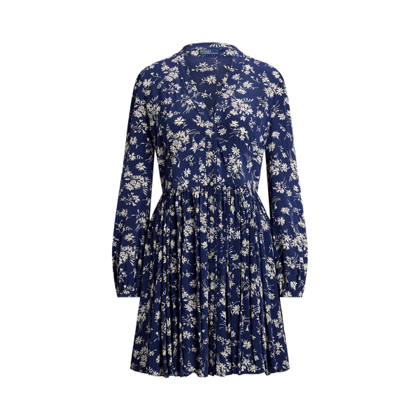 【POLO RALPH LAUREN】花柄 フィット＆フレア クレープドレス フローラル ベルテッド クレープ ドレス | ラルフ ローレン公式