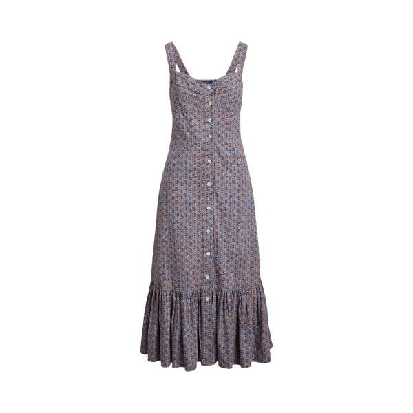 SALE国内即発【Ralph Lauren】ギンガム/フローラル柄♪活躍Dress Lauren Ralph Lauren Paisley Sleeveless Party/Cocktail