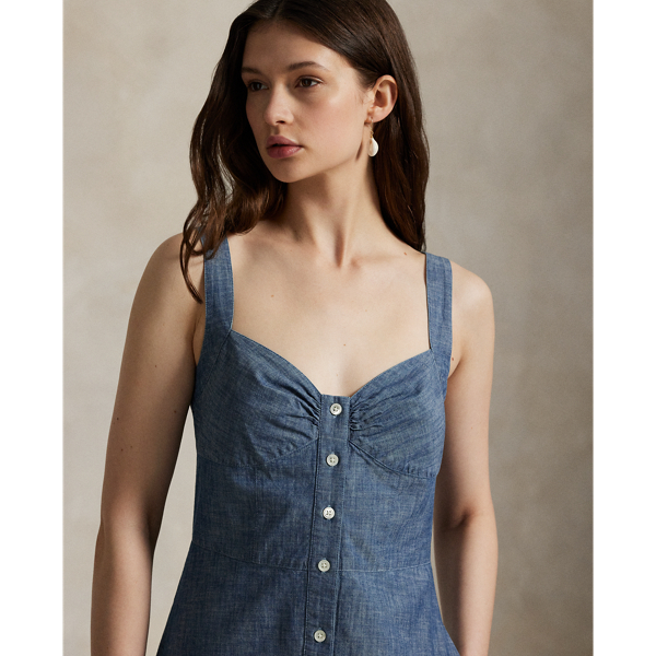 Chambray Buttoned Dress